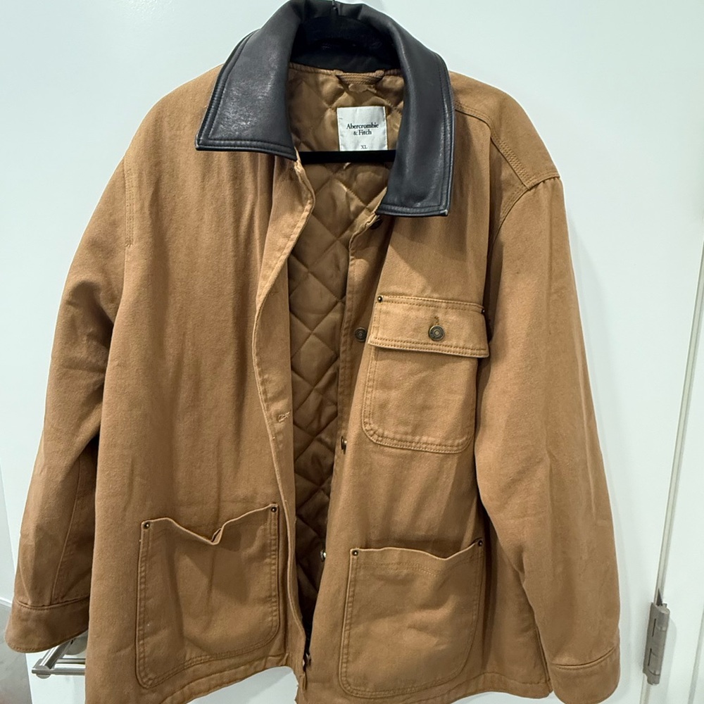 Abercrombie & Fitch Brown Jacket with Black Collar